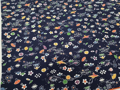平和屋着物■上質な小紋　型染め　花鳥文　正絹　逸品　DABI0816cd