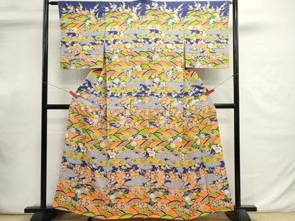平和屋着物■訪問着　エ霞吉祥花文　正絹　逸品　DABI0818cd