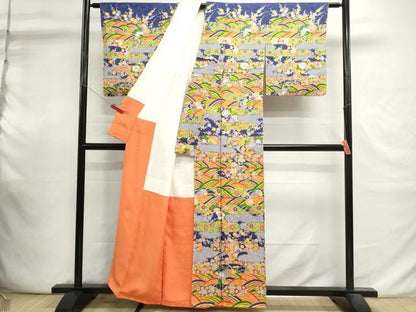平和屋着物■訪問着　エ霞吉祥花文　正絹　逸品　DABI0818cd