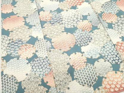 平和屋着物■上質な小紋　雪輪花文　金彩　正絹　逸品　DABI0820cd