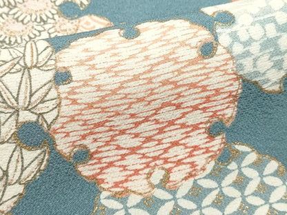 平和屋着物■上質な小紋　雪輪花文　金彩　正絹　逸品　DABI0820cd