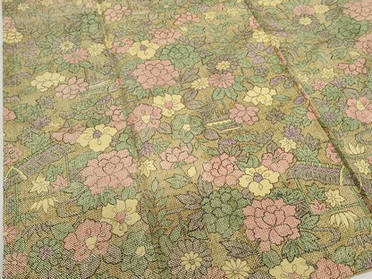 平和屋着物■本場染大島紬　草花文　正絹　逸品　DABI0824cd