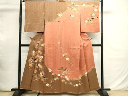 平和屋着物■訪問着　芝草文　金銀彩　正絹　逸品　DABI0826cd