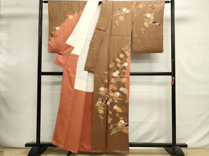 平和屋着物■訪問着　芝草文　金銀彩　正絹　逸品　DABI0826cd