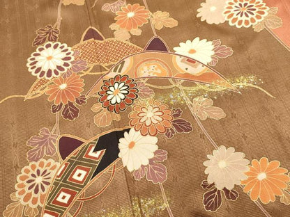 平和屋着物■訪問着　芝草文　金銀彩　正絹　逸品　DABI0826cd