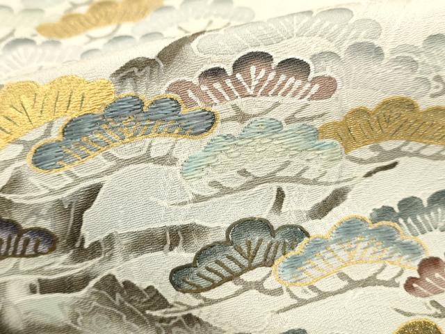 平和屋着物■訪問着　刺繍　枝松文　暈し染め　金彩　正絹　逸品　DABI0830cd