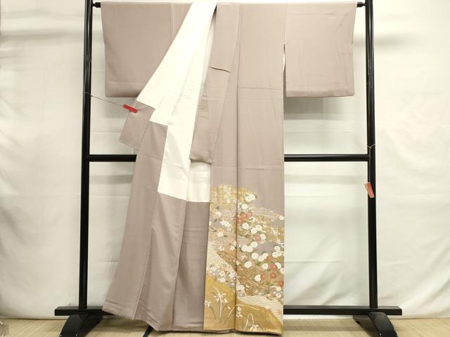 平和屋着物■豪華色留袖　草花文　暈し染め　金銀彩　正絹　逸品　DABI0831cd