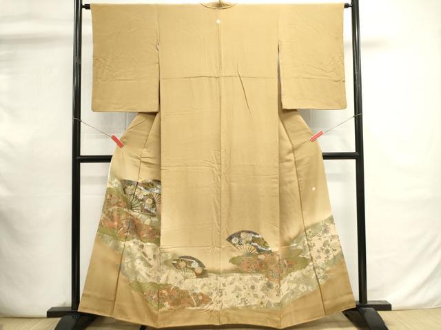 平和屋着物■豪華色留袖　扇面吉祥花文　泰常　暈し染め　金銀彩　正絹　逸品　DABI0838cd