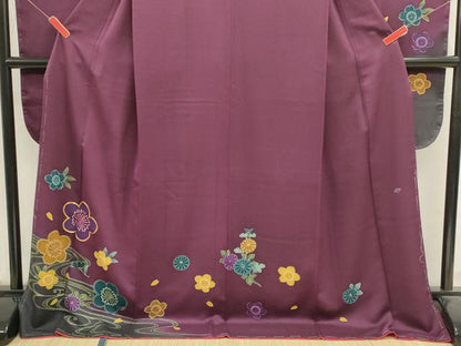 平和屋着物■豪華振袖　駒刺繍　舞梅　舞桜　暈し染め　金彩　正絹　逸品　DABI0842cd