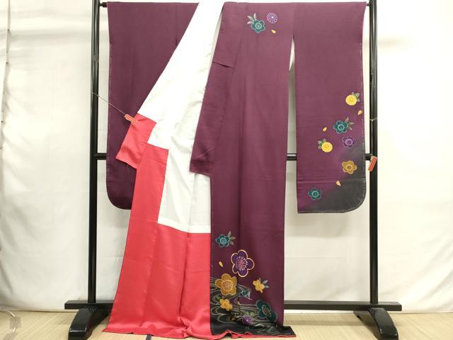 平和屋着物■豪華振袖　駒刺繍　舞梅　舞桜　暈し染め　金彩　正絹　逸品　DABI0842cd