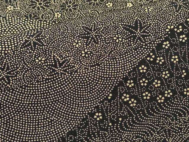 平和屋着物■江戸小紋　作家物　鮫小紋柄　吉祥花文　黒地　正絹　逸品　DABI0843cd