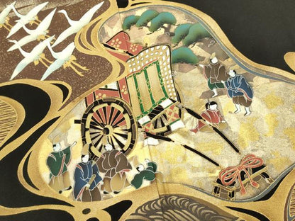 平和屋着物■豪華黒留袖　御所車人物文　金彩　正絹　逸品　DABI0846cd
