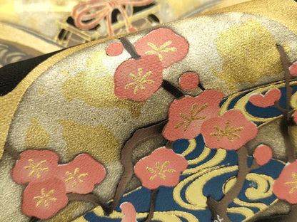 平和屋着物■豪華黒留袖　御所車人物文　金彩　正絹　逸品　DABI0846cd