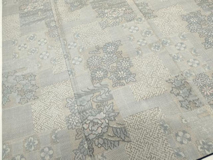 平和屋着物■上質な紬　色紙重ね花文　正絹　逸品　DABI0856cd