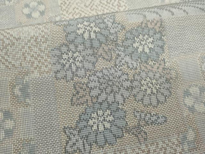 平和屋着物■上質な紬　色紙重ね花文　正絹　逸品　DABI0856cd