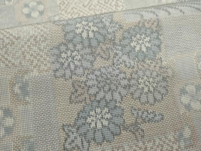 平和屋着物■上質な紬　色紙重ね花文　正絹　逸品　DABI0856cd