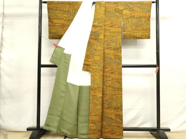 平和屋着物■上質な小紋　風景文　正絹　逸品　DABI0863cd