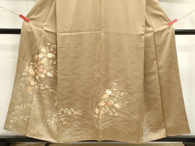 平和屋着物■訪問着　駒刺繍　草花文　暈し染め　金彩　正絹　逸品　DABI0864cd