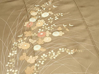平和屋着物■訪問着　駒刺繍　草花文　暈し染め　金彩　正絹　逸品　DABI0864cd
