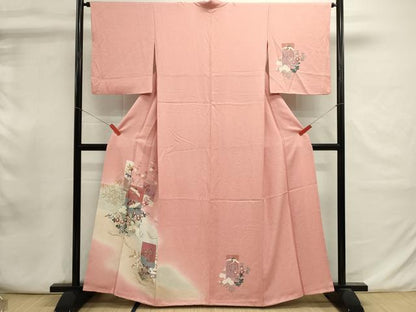 平和屋着物■訪問着　短冊飛鶴文　暈し染め　金彩　正絹　逸品　DABI0867cd