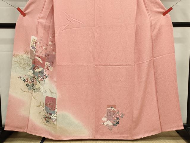 平和屋着物■訪問着　短冊飛鶴文　暈し染め　金彩　正絹　逸品　DABI0867cd
