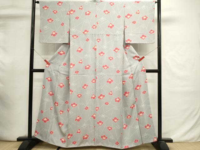平和屋着物■上質な小紋　切嵌花文　正絹　逸品　DABI0868cd