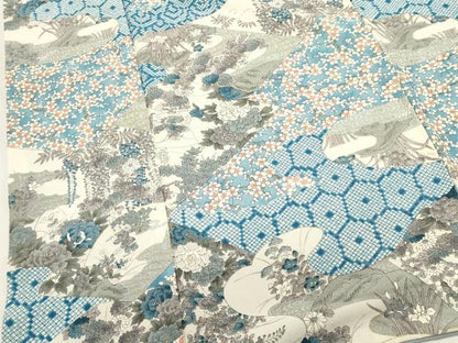 平和屋着物■上質な小紋　吉祥地紙花文　金彩　正絹　逸品　DABI0874cd