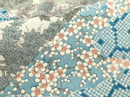 平和屋着物■上質な小紋　吉祥地紙花文　金彩　正絹　逸品　DABI0874cd