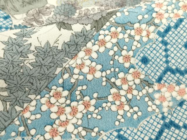 平和屋着物■上質な小紋　吉祥地紙花文　金彩　正絹　逸品　DABI0874cd