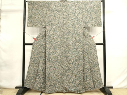 平和屋着物■上質な小紋　流水籬花文　正絹　逸品　DABI0877cd