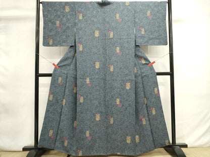 平和屋着物■上質な小紋　抽象文様　正絹　逸品　DABI0880cd