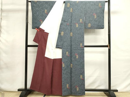 平和屋着物■上質な小紋　抽象文様　正絹　逸品　DABI0880cd