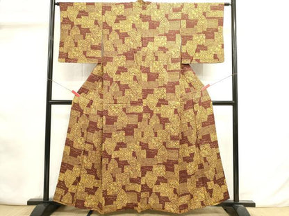 平和屋着物■上質な小紋　芝花文　正絹　逸品　DABI0881cd