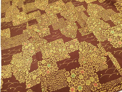 平和屋着物■上質な小紋　芝花文　正絹　逸品　DABI0881cd