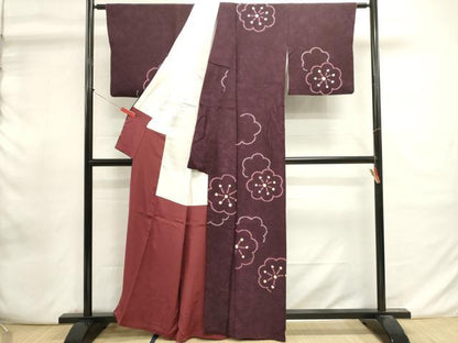 平和屋着物■訪問着　絞り　舞花文　正絹　逸品　DABI0882cd