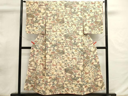 平和屋着物■上質な小紋　花鳥文　正絹　逸品　DABI0884cd