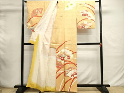 平和屋着物■訪問着　駒刺繍　地紙花文　金銀彩　正絹　逸品　DABI0889cd