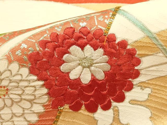 平和屋着物■訪問着　駒刺繍　地紙花文　金銀彩　正絹　逸品　DABI0889cd