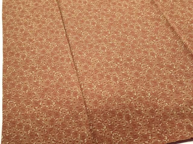 平和屋着物■上質な小紋　型染め　草花文　正絹　逸品　DABI0890cd