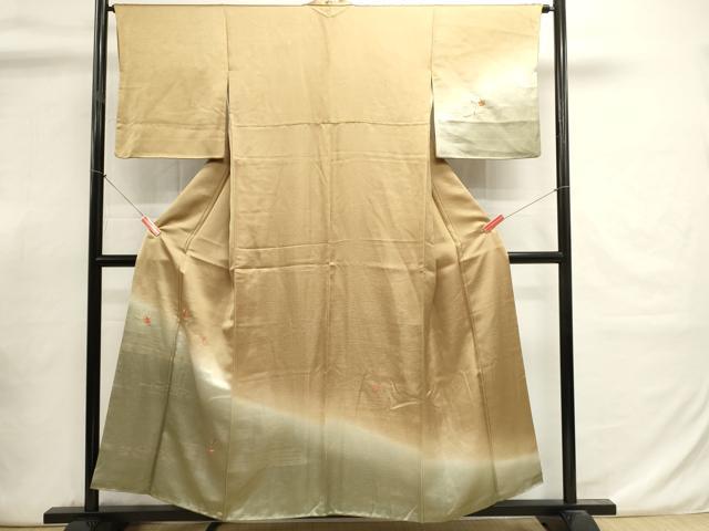 平和屋着物■訪問着　総刺繍　吹き寄せ花文　暈し染め　金糸　正絹　逸品　DABI0892cd