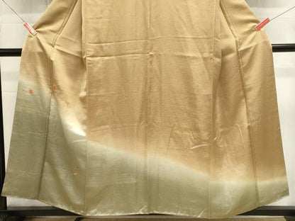 平和屋着物■訪問着　総刺繍　吹き寄せ花文　暈し染め　金糸　正絹　逸品　DABI0892cd