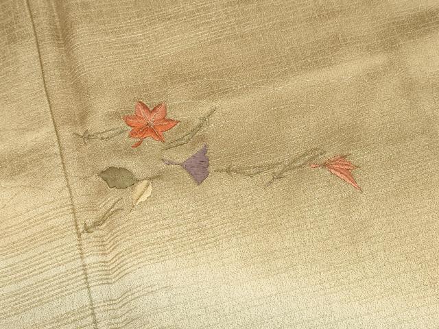 平和屋着物■訪問着　総刺繍　吹き寄せ花文　暈し染め　金糸　正絹　逸品　DABI0892cd