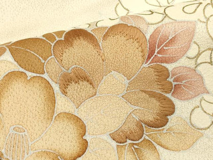 平和屋着物■訪問着　刺繍　舞花文　暈し染め　金彩　正絹　逸品　DABI0894cd