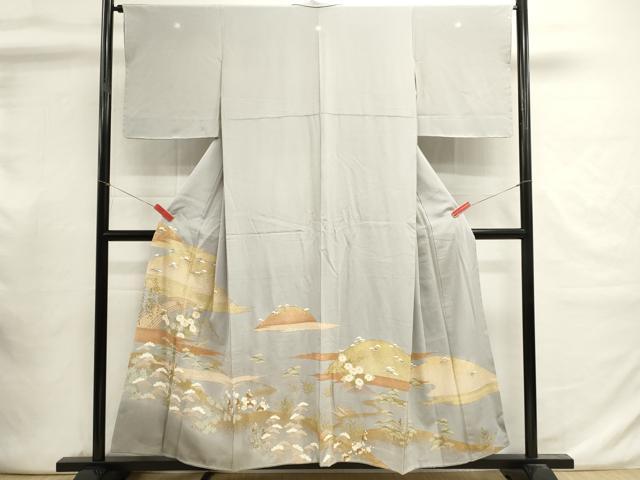 平和屋着物■豪華色留袖　駒刺繍　小舟花文　暈し染め　金彩　正絹　逸品　DABI0896cd