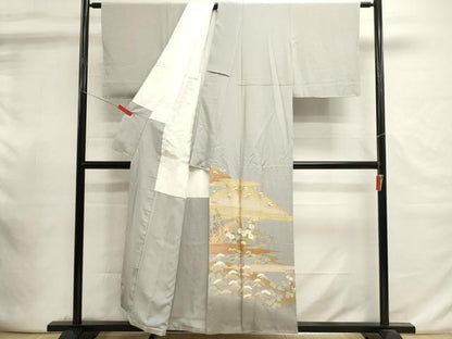 平和屋着物■豪華色留袖　駒刺繍　小舟花文　暈し染め　金彩　正絹　逸品　DABI0896cd