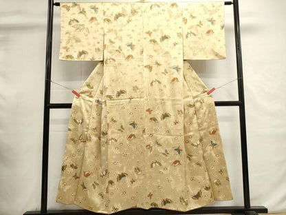 平和屋着物■上質な小紋　花蝶文　金彩　正絹　逸品　DABI0901cd