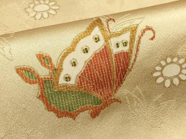 平和屋着物■上質な小紋　花蝶文　金彩　正絹　逸品　DABI0901cd