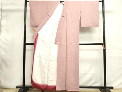 平和屋着物■上質な小紋　鹿の子文　鬼しぼ縮緬　正絹　逸品　DABI0902cd