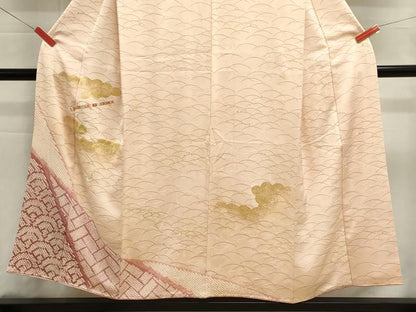 平和屋着物■訪問着　絞り　刺繍　雲取り横笛文　金彩　正絹　逸品　DABI0905cd