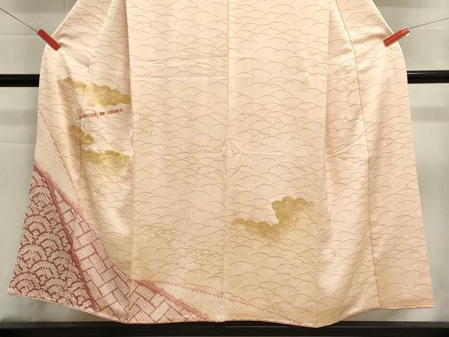 平和屋着物■訪問着　絞り　刺繍　雲取り横笛文　金彩　正絹　逸品　DABI0905cd
